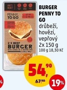 Drůbeží burger Penny To Go