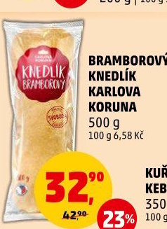 Knedlík bramborový Karlova Koruna