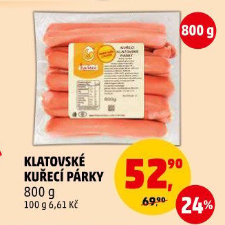 Kuřecí klatovské párky DZ Klatovy