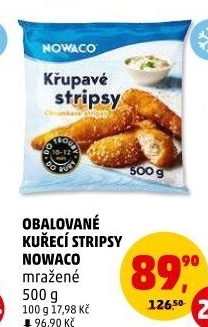 Kuřecí stripsy mražené Nowaco