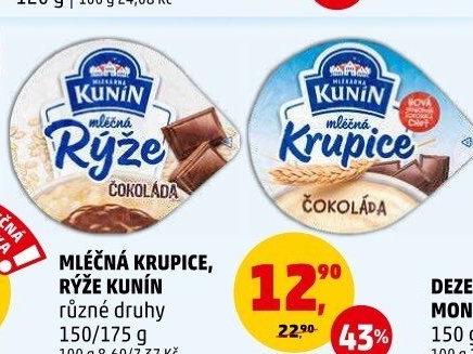 Mléčná krupice Mlékárna Kunín