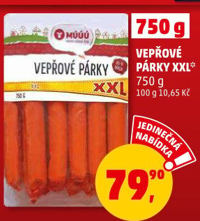 Párky vepřové loupací Maso uzeniny Písek