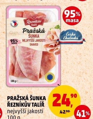 Šunka pražská nejvyšší jakosti Řezníkův talíř