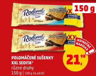 Sušenky Rodinné polomáčené Sedita