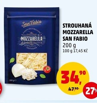 Sýr Mozzarella strouhaná San Fabio