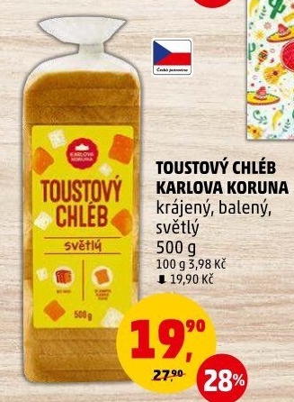 Toustový chléb Karlova Koruna