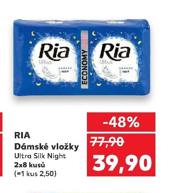 RIA Dámské vložky Ultra Silk Night