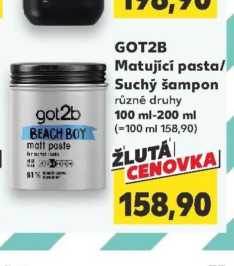 Got2b Matující pasta/Suchý šampon