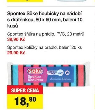 Söke houbičky na nádobí s drátěnkou, 10 ks