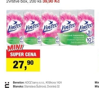 Linteo 3vrstvé papírové kapesníky