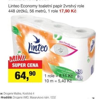 Linteo 3vrstý toaletní papír