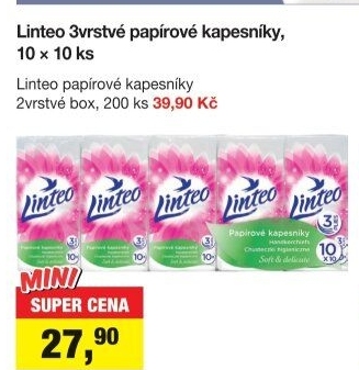 Papírové kapesníčky 3vrstvé Linteo