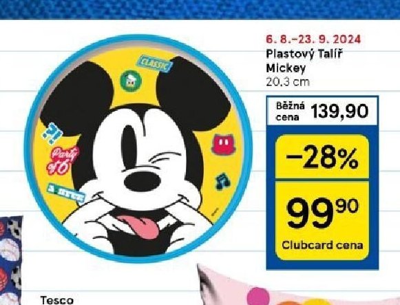Plastový Talíř Mickey