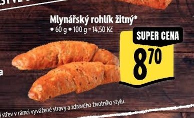 Mlynářský rohlík žitný*