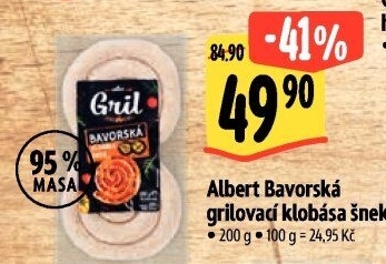 Bavorská klobása šnek Albert Gril