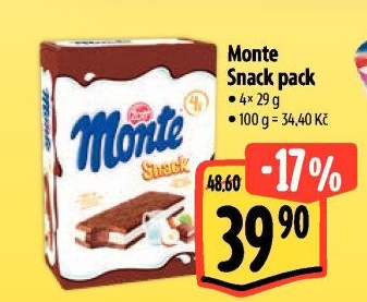 Dezert mléčný Monte Snack Zott