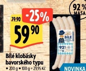 Klobásky bílé bavorského typu Láďa Grileman Kostelecké uzeniny