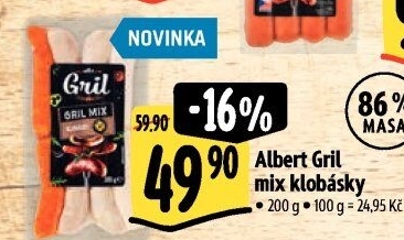 Klobásky Gril mix Albert Gril