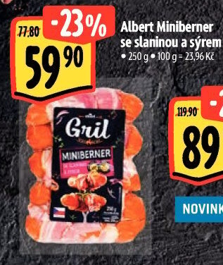 Miniberner se slaninou a sýrem Albert Gril