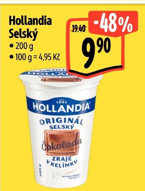Ochucený jogurt selský Hollandia