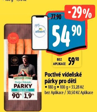 Párky vídeňské poctivé dětské Kostelecké uzeniny