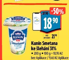 Smetana ke šlehání Mlékárna Kunín 31%