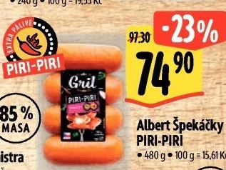 Špekáčky Piri-Piri Albert Gril