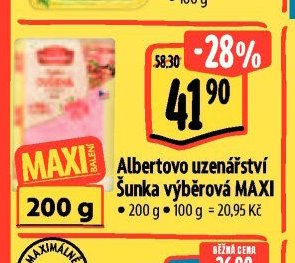 Albertovo uzenářství Šunka výběrová MAXI