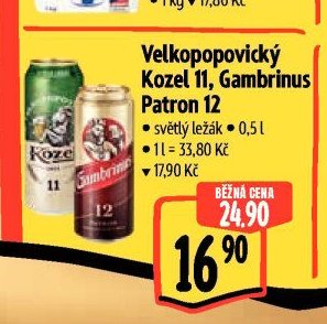 Velkopopovický Kozel 11, Gambrinus Patron 12