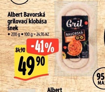 Albert Bavorská grilovací klobása šnek