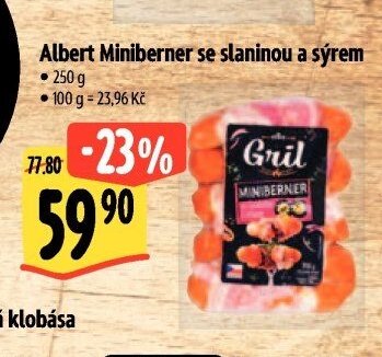 Albert Miniberner se slaninou a sýrem