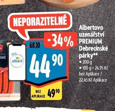Albertovo uzenářství PREMIUM Debrecínské párky**