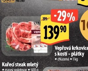 Vepřová krkovice s kostí - plátky