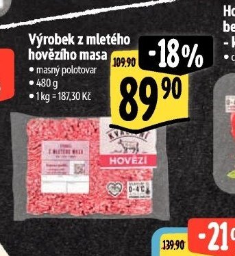 Výrobek z mletého hovězího masa