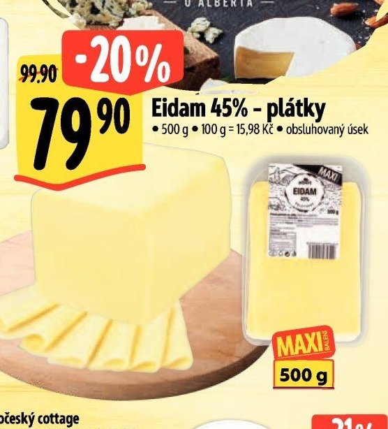 Eidam 45% - plátky