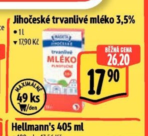 Jihočeské trvanlivé mléko 3,5%