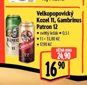 Velkopopovický Kozel 11, Gambrinus Patron 12