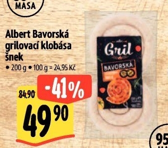 Bavorská klobása šnek Albert Gril
