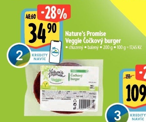 Burger čočkový Veggie Nature'