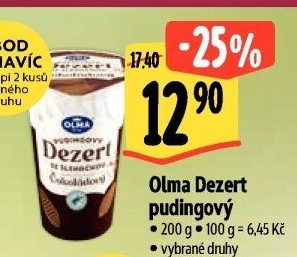 Dezert pudink se šlehačkou Olma