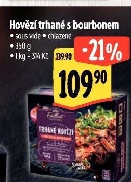 Hovězí trhané maso bourbon Sous vide Albert Excellent