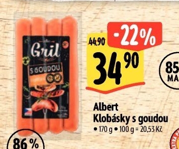 Klobása s goudou Albert Gril