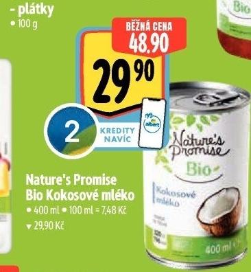 Kokosové mléko bio Nature'