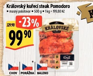 Kuřecí steak Pomodoro Královský Albert Gril