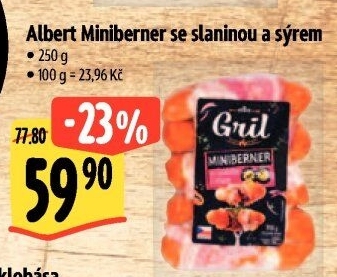 Miniberner se slaninou a sýrem Albert Gril