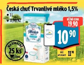 Mléko trvanlivé Česká chuť - 1,5% polotučné