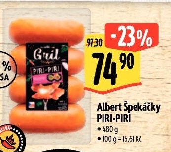 Špekáčky Piri-Piri Albert Gril