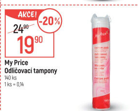 Odličovací tampony My Price