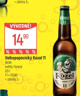 Pivo ležák 11° Velkopopovický Kozel