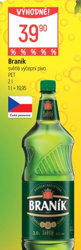 Pivo světlé výčepní 10° Braník